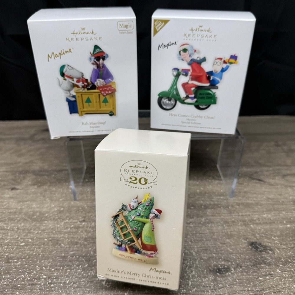Hallmark Keepsake Maxine Christmas Ornaments Lot of 3 Vintage 2007 2010 2011